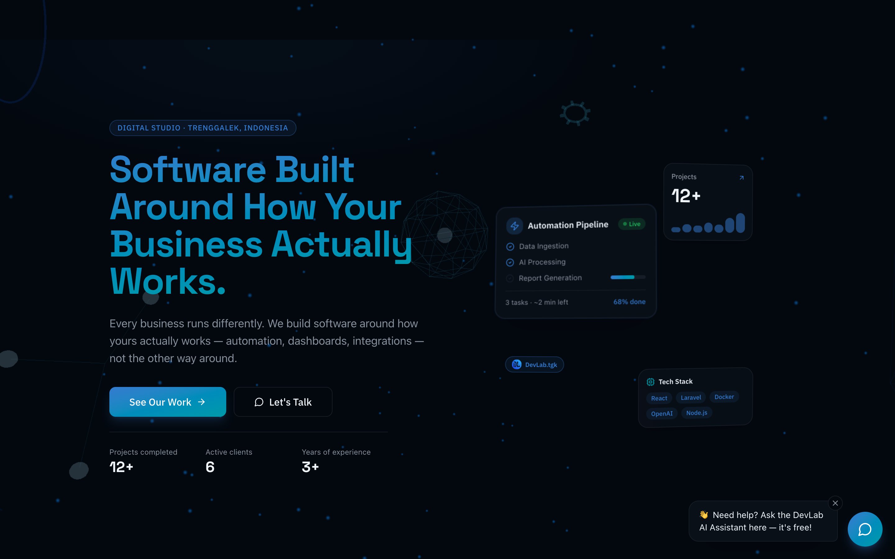DevLab.tgk homepage as it was